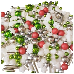 Posypka cukrowa na tort płatki śniegu komety perełki mix święta Boże Narodzenie 40g